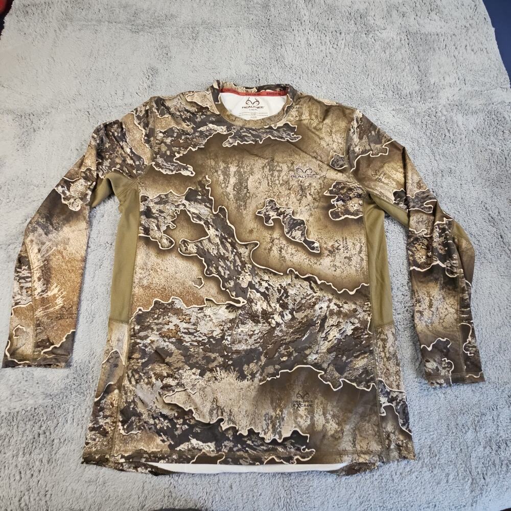 Real Tree escape Camo Long Sleeve Mens Large T-Shirt Hunting Camouflage